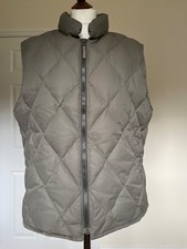 Eddie Bauer Large Premium Goose Down Gilet In Kaki, Cotton / Nylon Outer Shell
