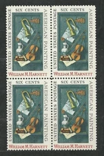 US  1969 SC #1386 "Old Models" by W.M. Harnett. Block of 4. MNH. OG. VF