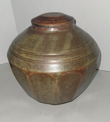 Antique Korean faceted stoneware Joseon Dynasty dodecagon honey Jar Glaze - Picture 8 of 11