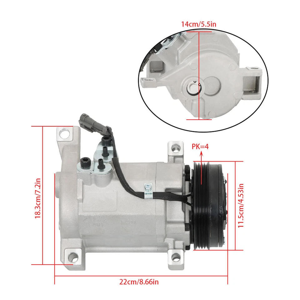 Compresor de aire acondicionado 15-21127 204-1518 apto para GMC Yukon XL 1500 2000-2002 Foto 2 de 4