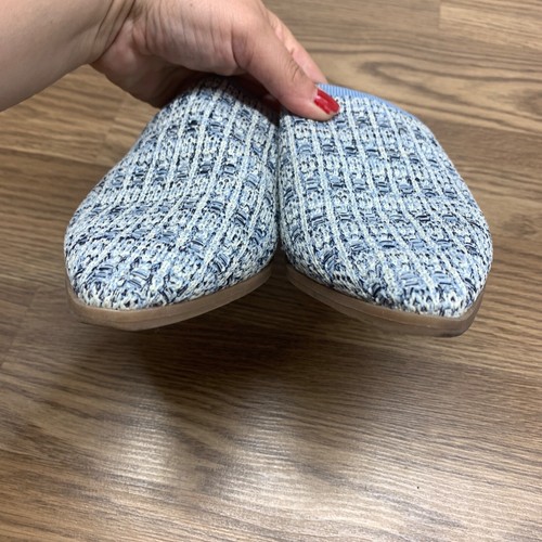 STEVEN NEW YORK Valera Mule, Color Blue And White Knit Fabric, Pointed Size 7.5 - Picture 8 of 11