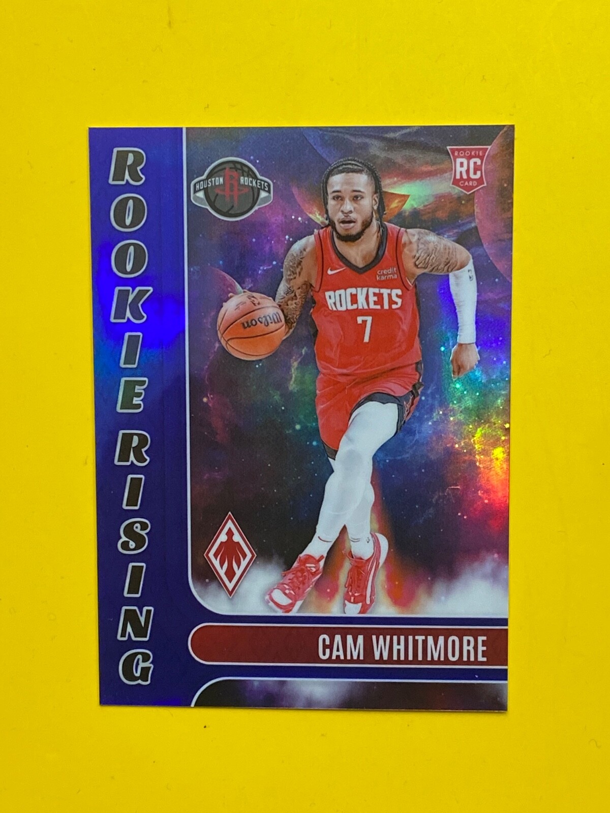 2023-24 Panini Phoenix Cam Whitmore Rookie Rising RC Blue Prizm 09/25 Rockets