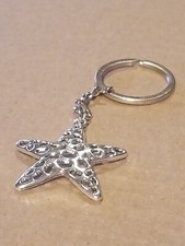 STARFISH SILVER TONE KEYCHAIN