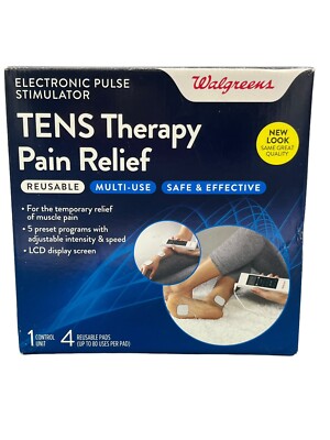 Electronic Pulse Simulator with 4 Reusable Pads, 1 Control Unit, Walgreens, New
