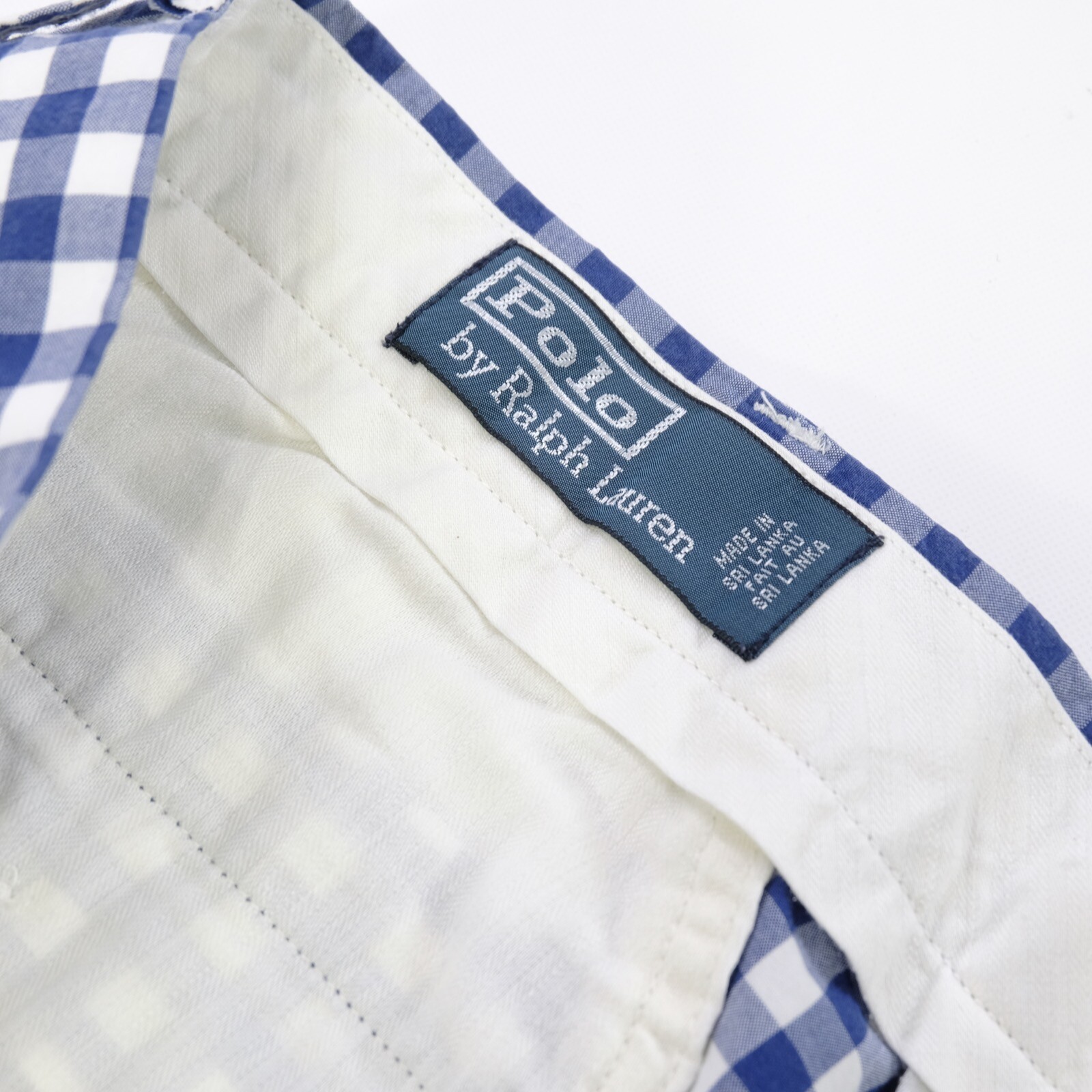 Rare Vintage POLO RALPH LAUREN Gingham Check Pattern Shorts 2000s Blue White 40 image 5