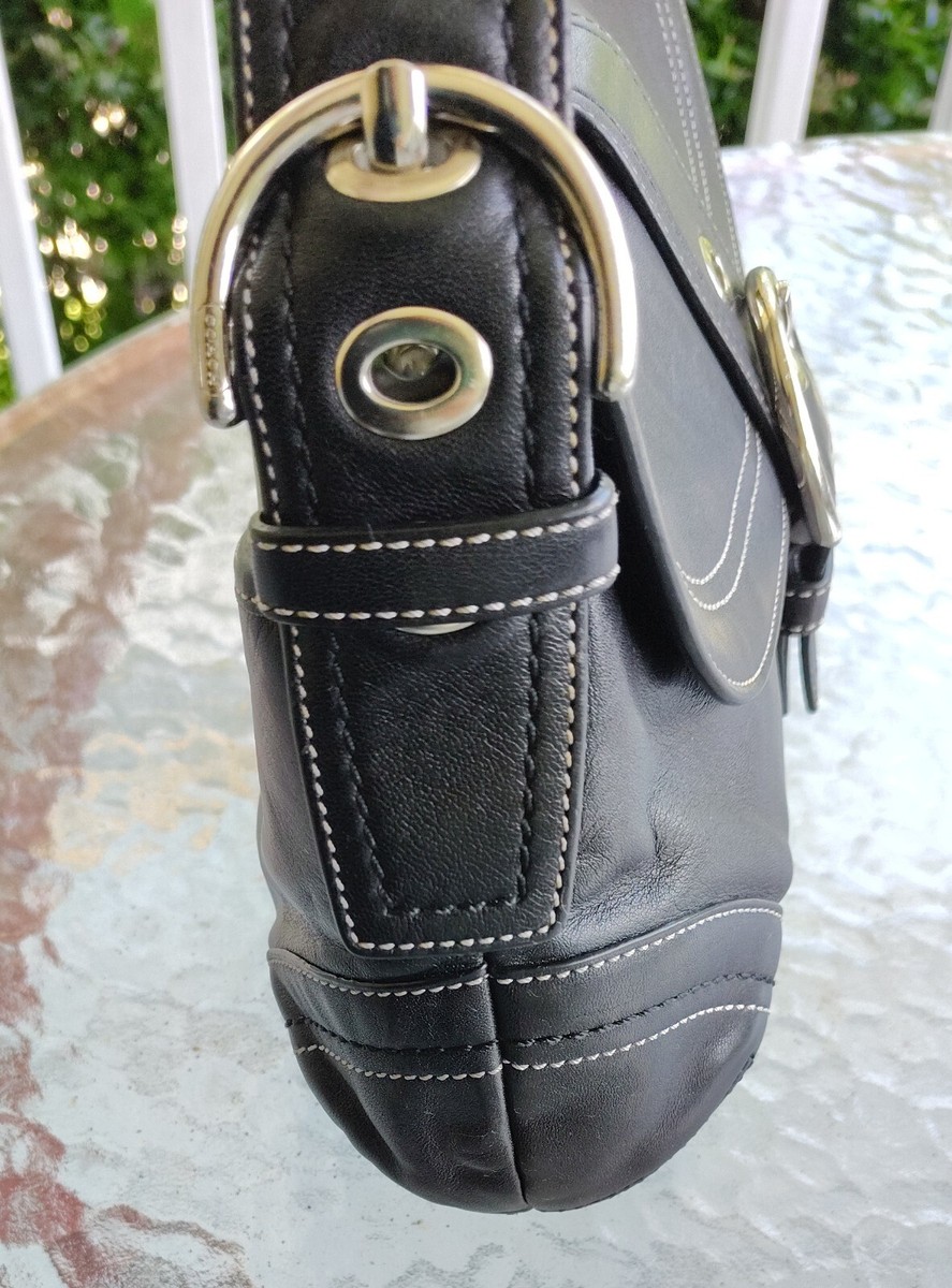 Coach F10910 MEDIUM Vintage Soho Y2K Black Leather Shoulder Bag | eBay