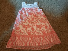 Girl's My Michelle shift size 10 dress in coral and cream