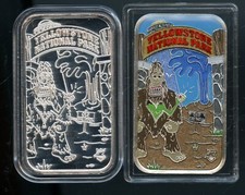 PEM YellowStone National Park 2- 1oz 999 silver Bar 1 EN, 1 PR matching #37/45
