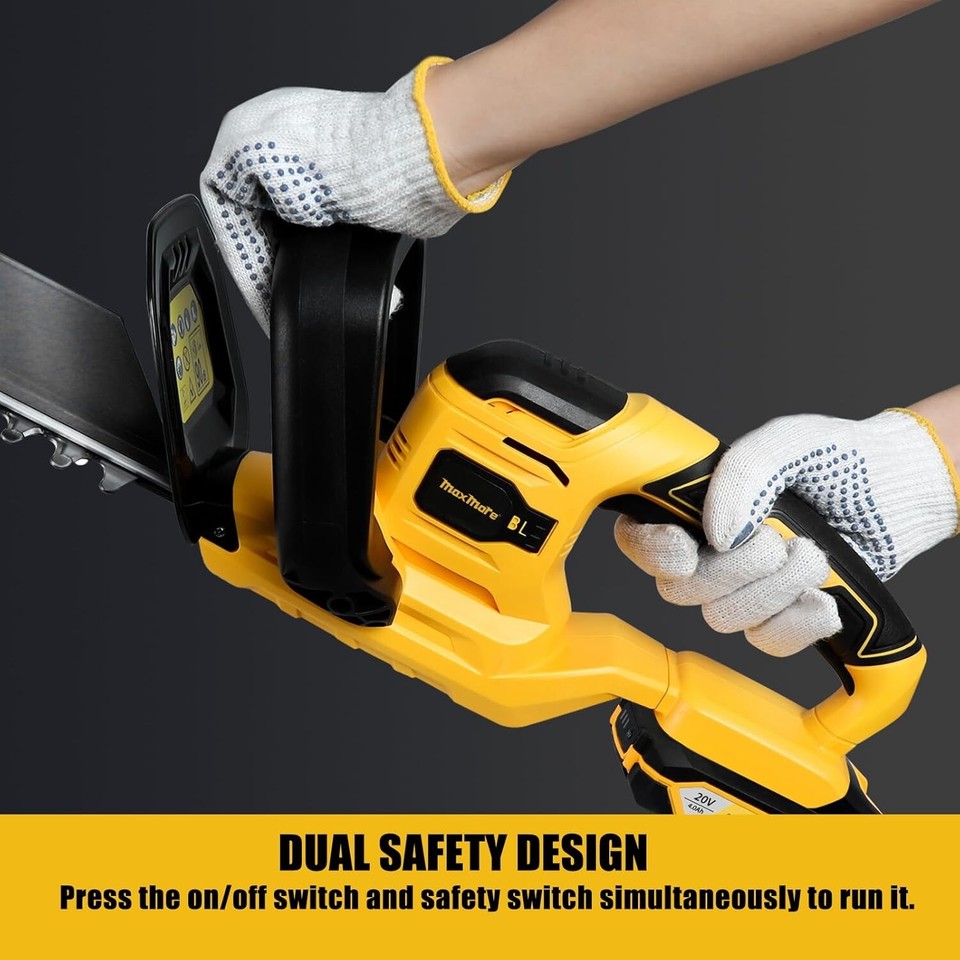 Cordless Hedge Trimmer for Dewalt 20V MAX Battery, Brushless Trimmer NO