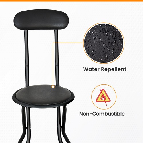 FOLDING CHAIRS FOLDING STOOLS BLACK WHITE ROUND FOLDABLE METAL CHAIRS STOOL NEW - Picture 56 of 64