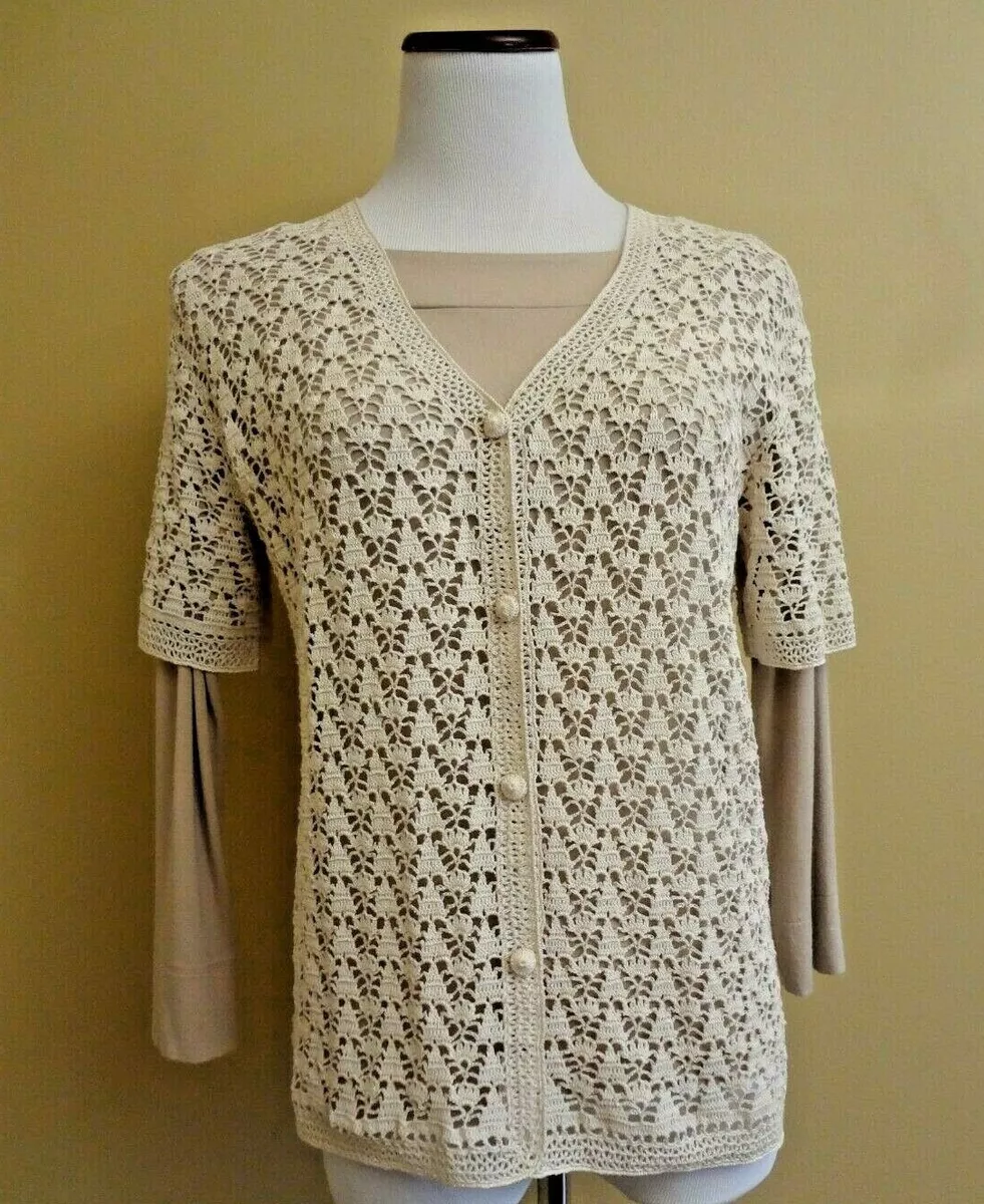 White crochet sales cardigan plus size