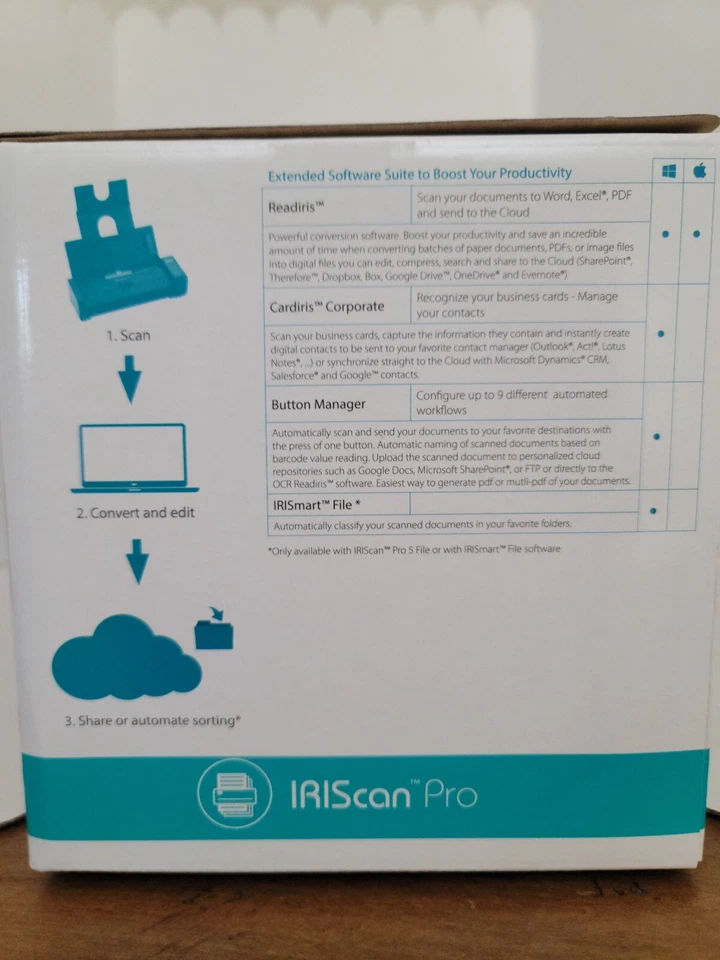 IRIScan v5Pro Portable Duplex Document Color Scanner USB 20PPM - Image 3 of 4