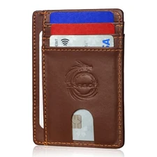 Premium Leather Wallet Slim RFID Blocking with Credit Card & Cash Slots