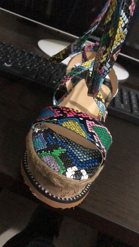 Mujeres Sandalias Serpiente Platorm Tacones Correa Cruzada Tobillo Encaje Punta abierta Zapatos de Playa - Imagen 21 de 28