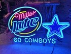 US STOCK Miller Lite Beer Dallas Cowboys Go 24"x20" Neon Sign Lamp Light