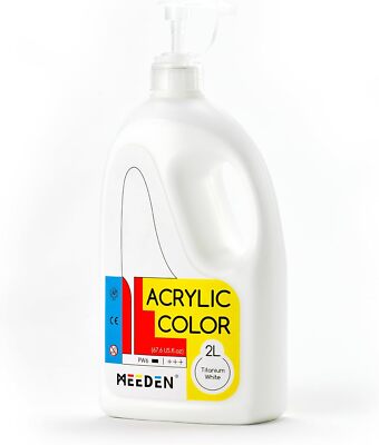 MEEDEN Titanium White Acrylic Paint: 2.09 Quart (Pack of 1), 