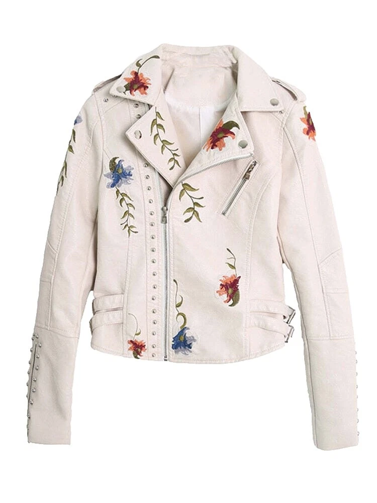 Motorcycle Jacket Floral Coats, Jackets & Vests for Women