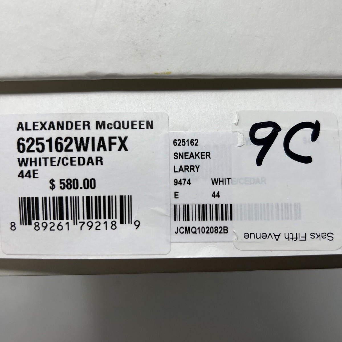 Alexander McQueen Men's Croc Tab Sneakers Size 11 US / 44 EU