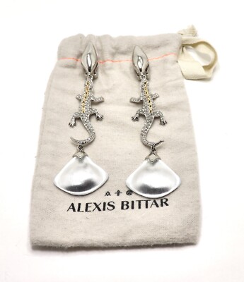 ALEXIS BITTARアレクシス　ビッター　イヤリング Sterling Silver & 14k Gold Petite Cut Luminous Crystal Wire