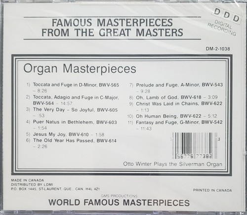 J.S. Bach - Organ Masterpieces - Rare Sealed CD - 1240 - Picture 2 of 2