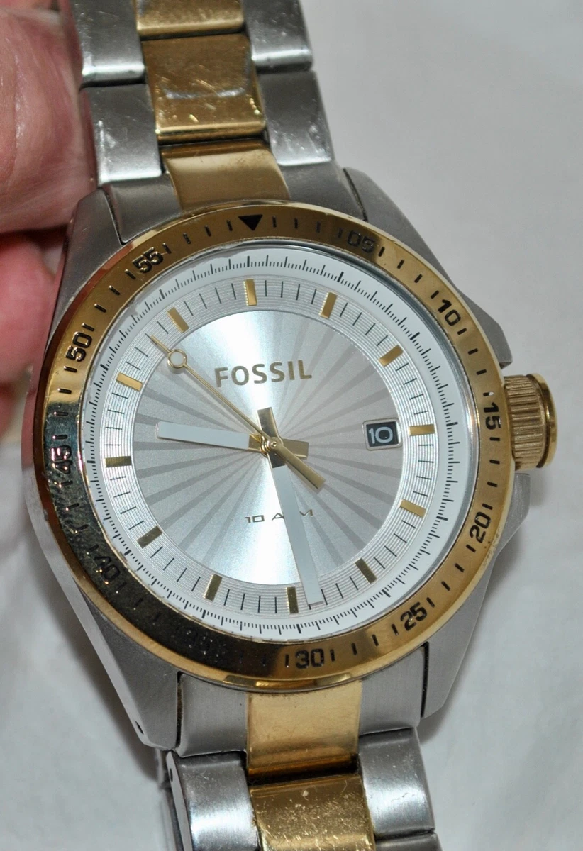 Fossil Men s Decker 44mm 2 Tone Stainless Steel Bracelet Watch w