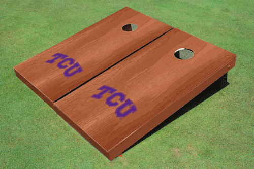 Texas Christian University "TCU" Solid Rosewood Cornhole Boards - Picture 1 of 1