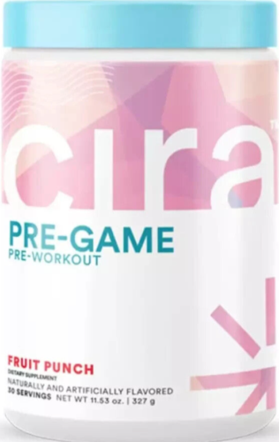 Cira Nutrition Pre-Game Pre-Workout Fruit Punch, 30 Servings Exp 09/25