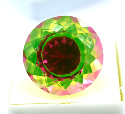 15.85 Ct Pitambari Sapphire Natural Bi-Color Round Cut Loose Certified Gemstone