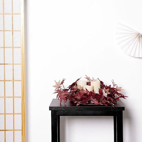 BURGUNDY 70" ARTIFICIAL Fall MAPLE LEAF GARLAND Faux Autumn Leaves Party Events - Picture 7 of 8