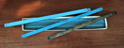 HACKSAW BLADES 50 PLUS UNUSED 12'' 24 TOOTH AND 6 DIRTY 10''