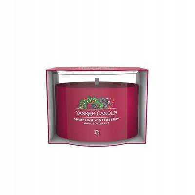 Mini Duftkerze Sparkling Winterberry, 37g, bis 10h Brenndauer, Baumwoll Docht