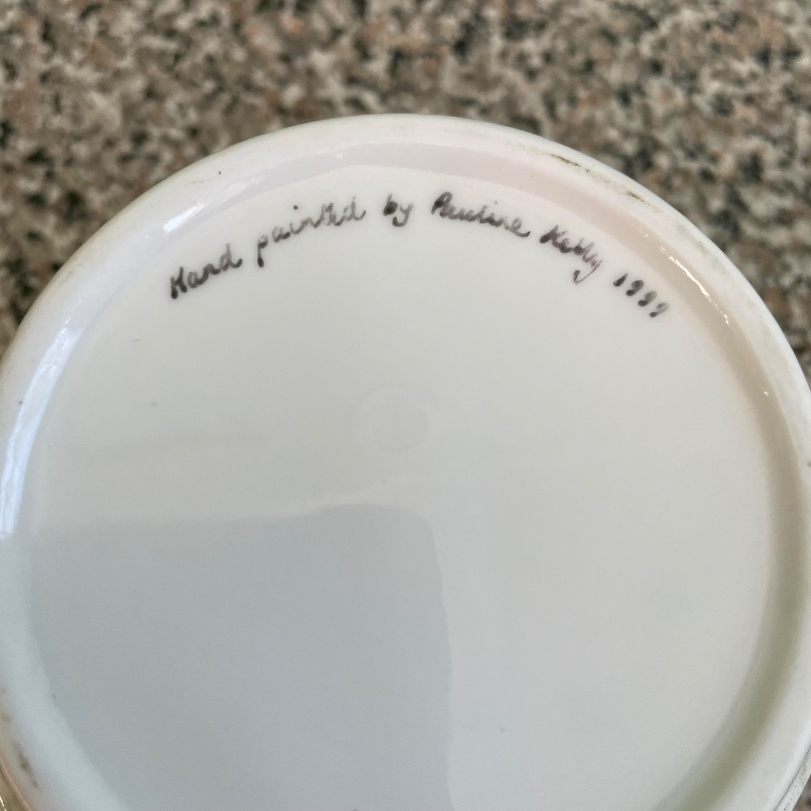 Tea For One Set  3 Piece Cup Pot Lid Hand Painted 1999 Teapot