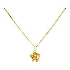 9ct 9K Yellow Gold Pig Charm Pendant 0.64 Grams. Brand New