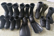 A Collection of Vintage Action Man Boots Shoes Flippers From 1990s Hasbro Toys