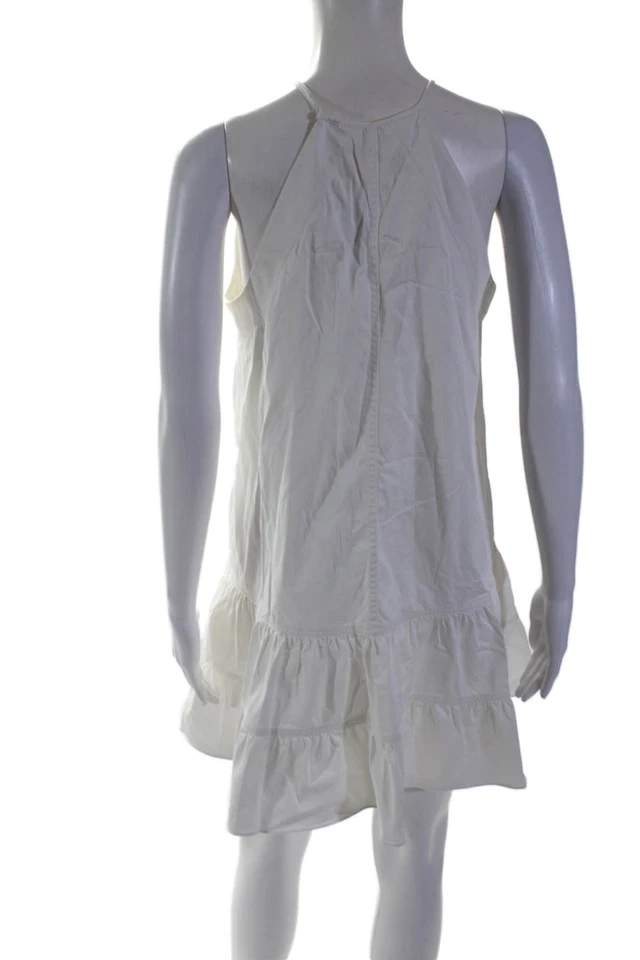 Vestido Pullover Rebecca Taylor Para Mujer Algodón Cuello Redondo Sin Mangas Blanco Talla 2 Foto 3 de 4