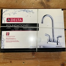 Delta B28910LF Chrome Foundations Bar Faucet Prep Faucet BRAND NEW 4  Centerset