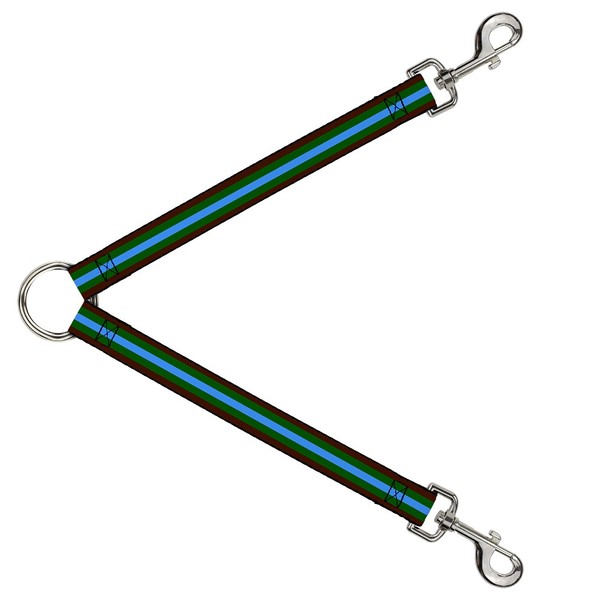 Dog Leash Splitter Stripes Brown/Green/Baby Blue (Us Import)-image