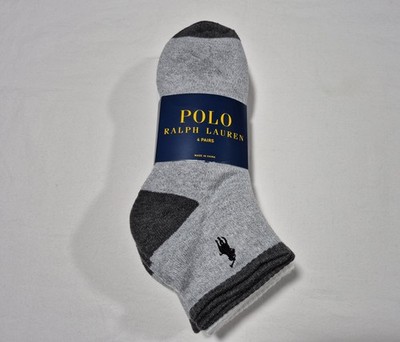 Polo Ralph Lauren Mens Quarter Cut Classic  Sports Casual- Socks 4 pair  SZ 6-12