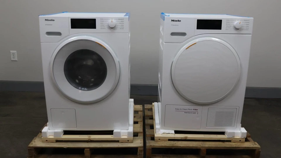 Juego de lavadora y secadora de carga frontal blanca Miele Classic 24" WXD160WCS / TXD160WP Foto 2 de 4