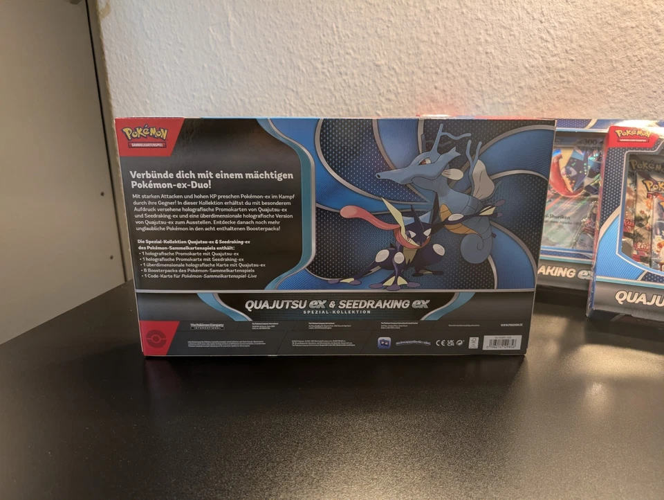 Pokémon TCG Quajutsu EX & Seedraking Ex Spezial Kollektion - Deutsch 8 Booster - Bild 2 von 4