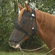 CASHEL Quiet Ride Long Nose Large Pony/Yearling Fly Mask (QRYL)