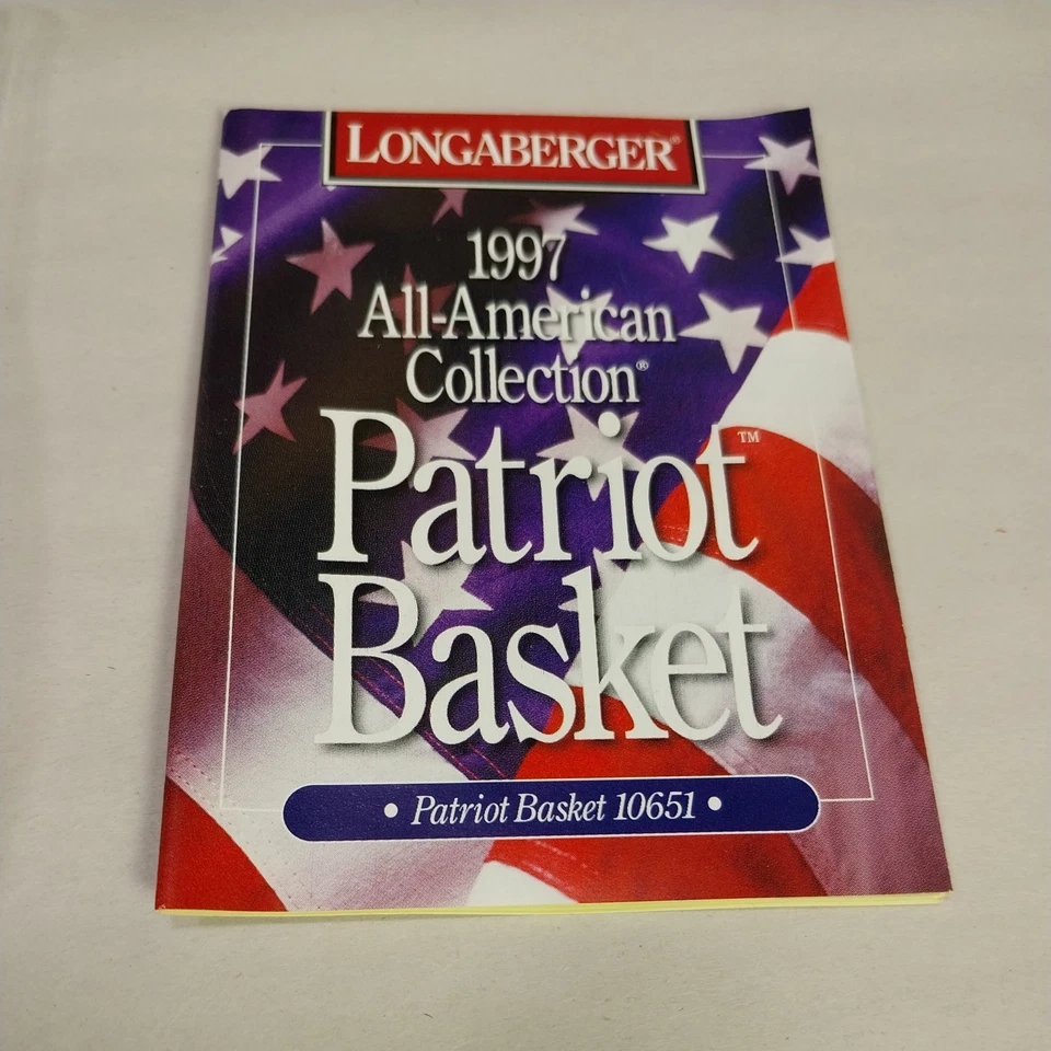 1997 Longaberger Patriot Basket with Fabric liner and plastic protector NEW - Image 2 of 4