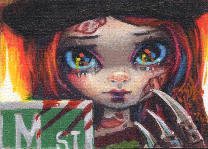 Strangeling 392 ACEO Jasmine Becket-Griffith big eyes Freddy Krueger Elm St art