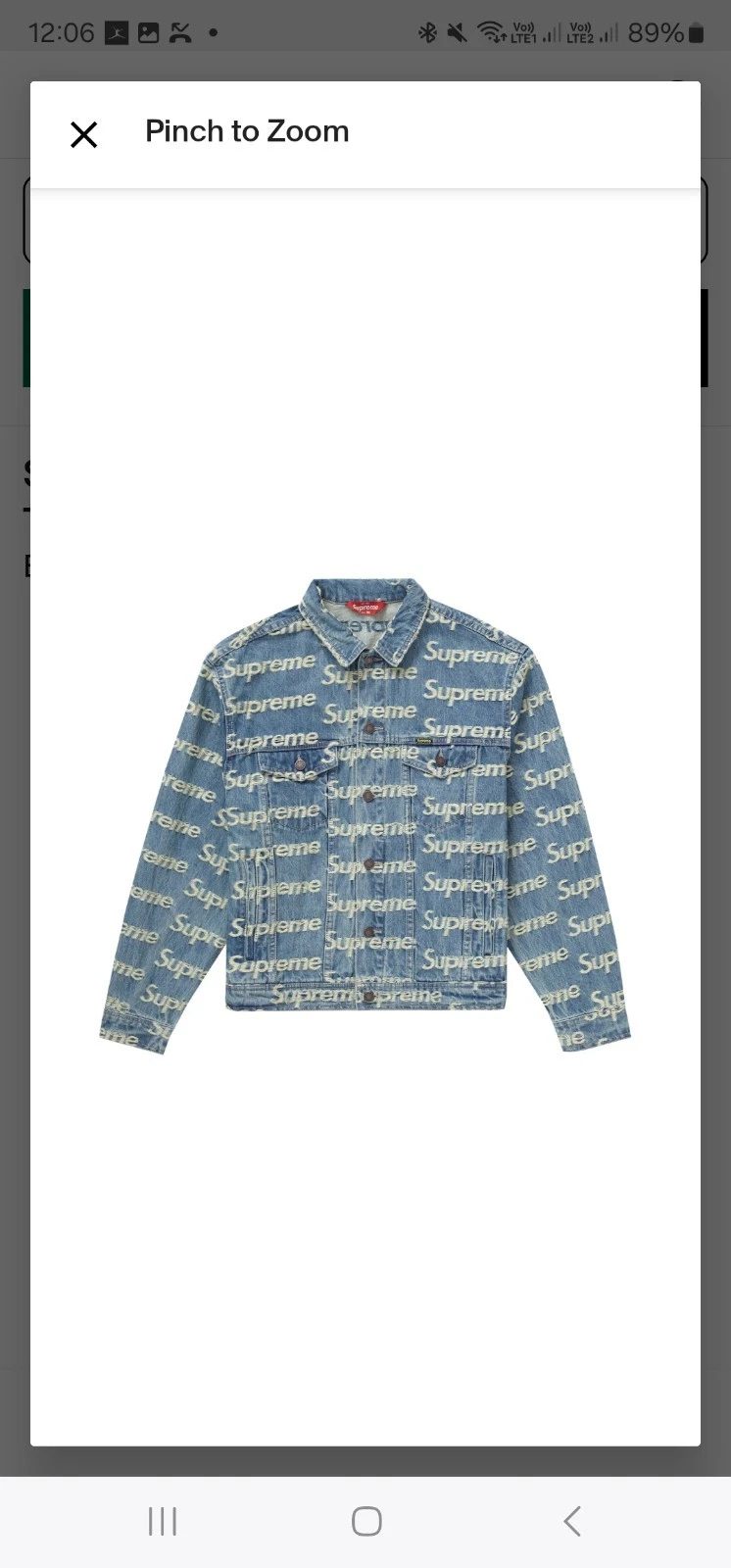 veste suprême logos effilés denim camionneur veste taille M