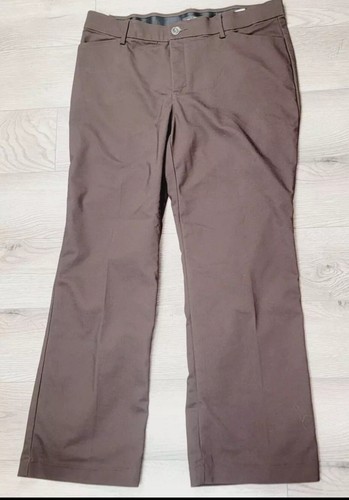 LEE Womens Regular Fit Trouser Pant Size 18 Brown Mid Rise Flex Motion