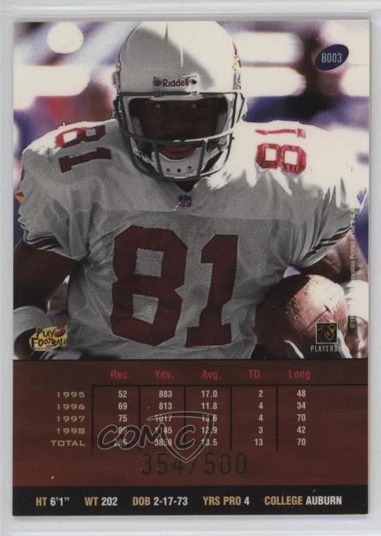 1999 Playoff Prestige SSD Spectrum Red /500 Frank Sanders #B003 - Image 2 of 2