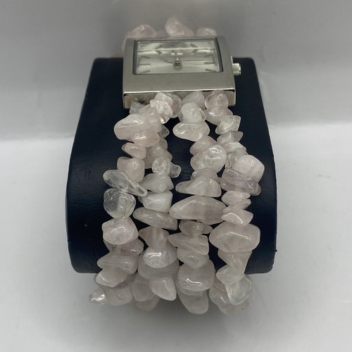 26mm Avon Watch Ladies Silver Dial Pink Beaded Strap Untested Parts Repair - Picture 4 of 15