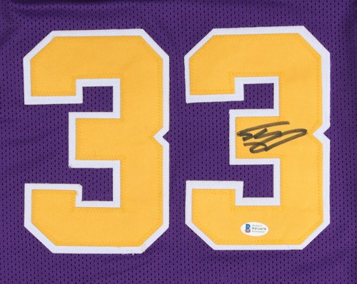 Shaq Shaquille O’Neal signed pro style purple jersey witness COA # Louisiana - Picture 2 of 3