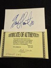 Garrison Hearst Autographed Index Card Card COA Signed Auto NFL