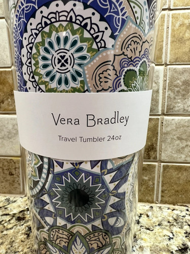 Vera Bradley Travel Tumbler 24 Oz. -Sketched Medallion - Picture 2 of 4